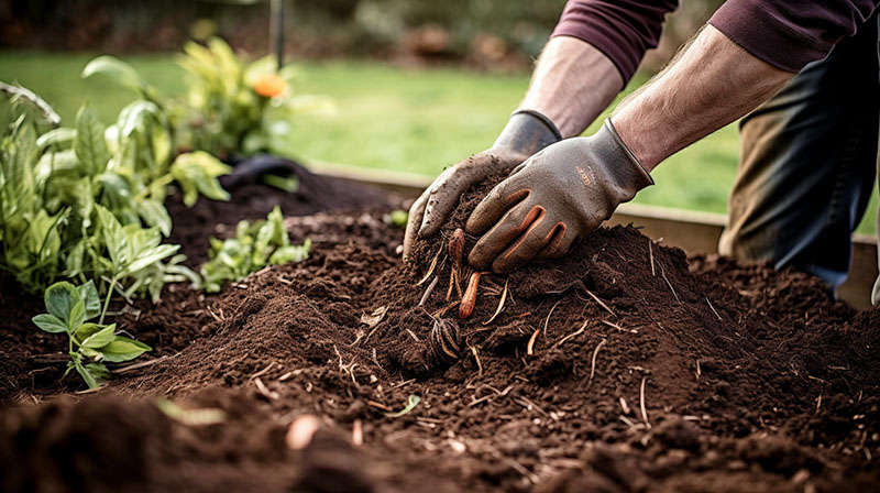 Compost in tuin